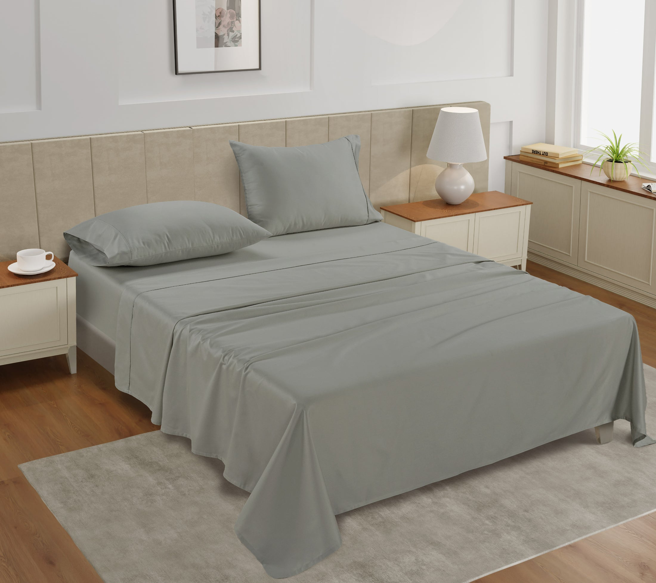 100% Cotton Sateen 500TC Sheet Set - Moonstruck